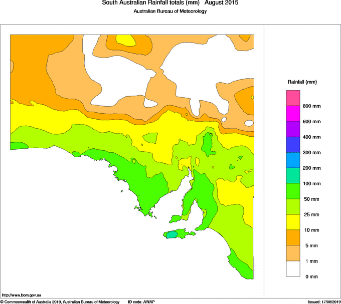 Map of Rainfall totals