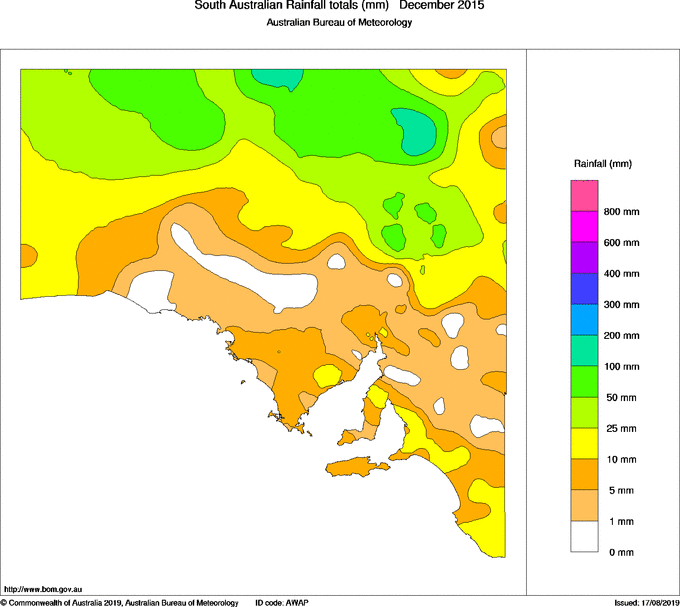Map of Rainfall totals
