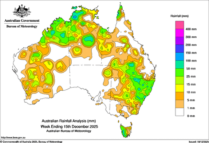 Map of rainfall totals for this week