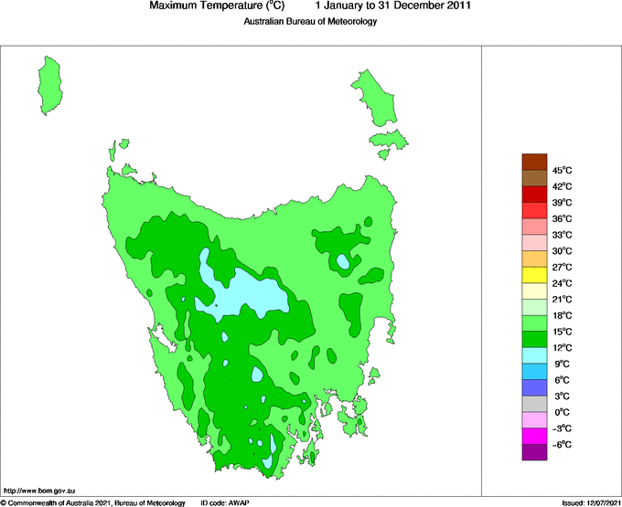 Map of Mean maximum temperature