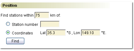 1st step in using the Search by Position option