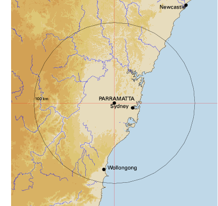 Topographic map showing site location