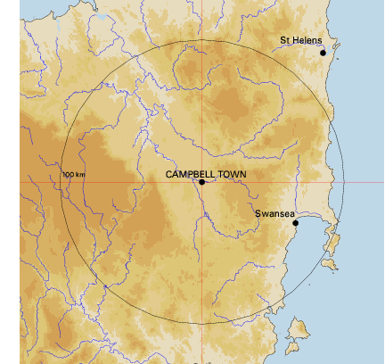 Topographic map showing site location