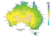 Example rainfall climatology map.