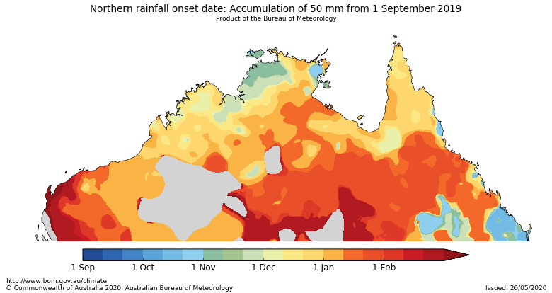 Northern rainfall totals since 1 September