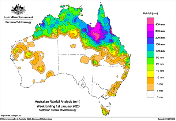 Australian Rainfall Analysis. Week Ending 10th March 2023.