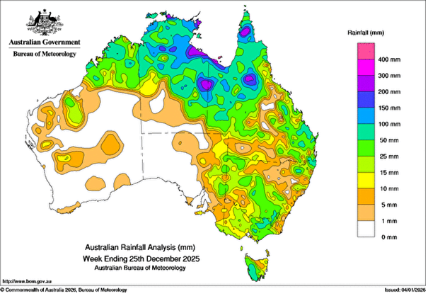 Australian Rainfall Analysis. Week Ending 3rd March 2023.