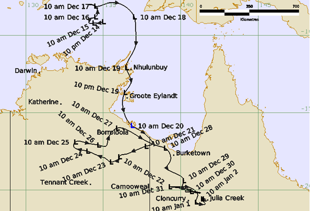 Operational track for Tropical Low 16U