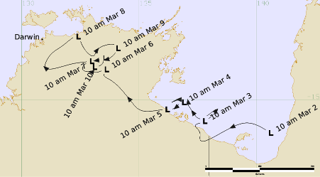 Operational track for Tropical Low 31U