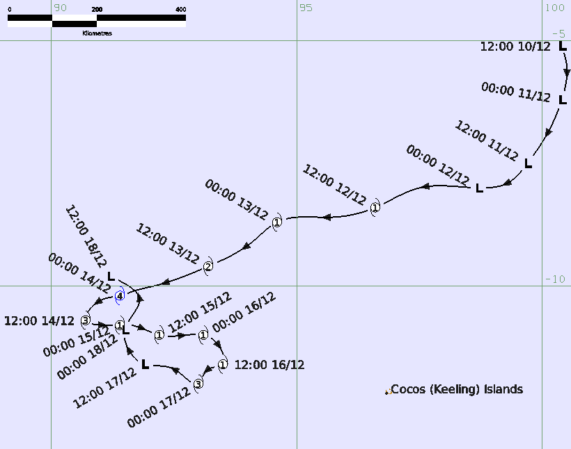 Best Track of Severe Tropical Cyclone Bakung