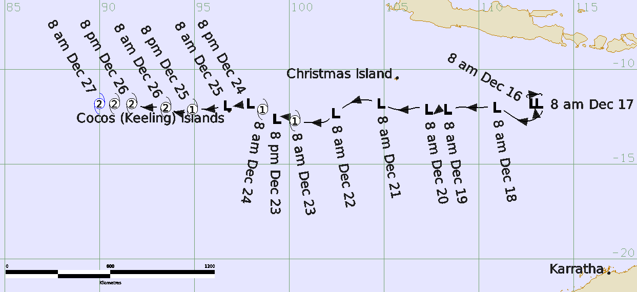 Track of Tropical Cyclone Grant