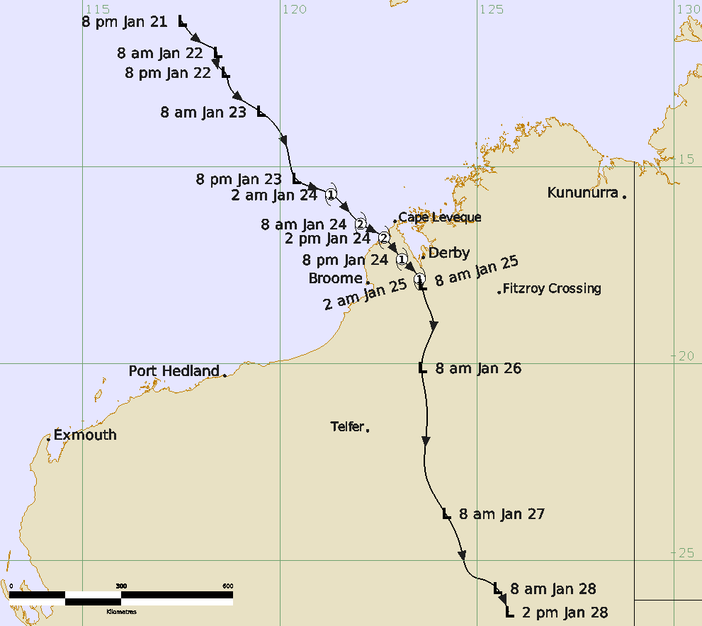 Best Track of Tropical Cyclone Luana