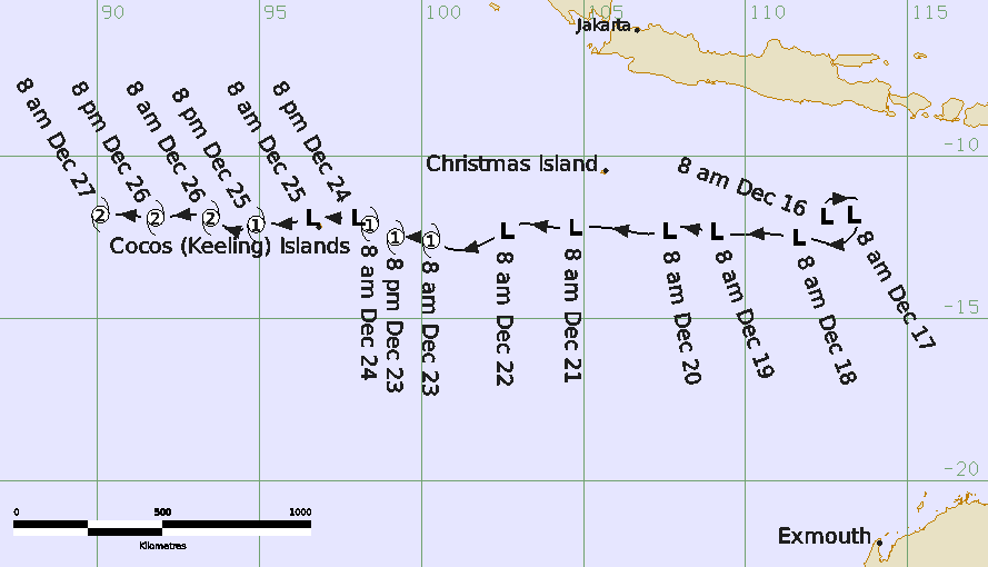 Track of Severe Tropical Cyclone Grant