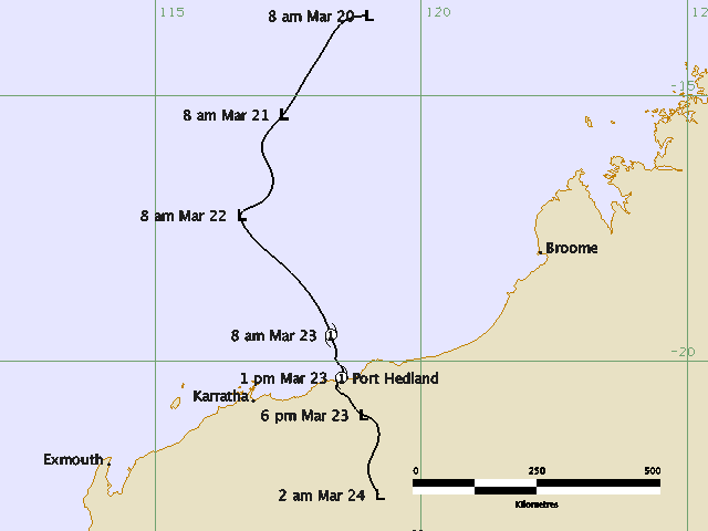 Track of Tropical Cyclone 22U
