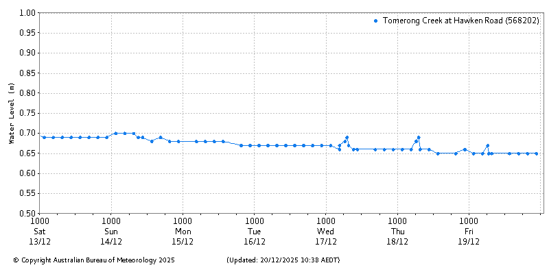 Plot of River Height Observations