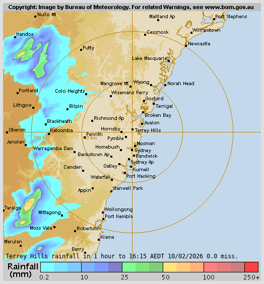 Terry Hills Rain Radar Terry Hills Rain Radar
