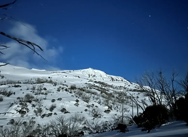 Snow on a mountain