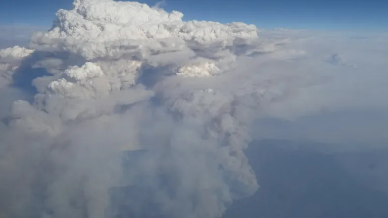 A pyrocumulonimbus cloud as viewed from a commercial plane.