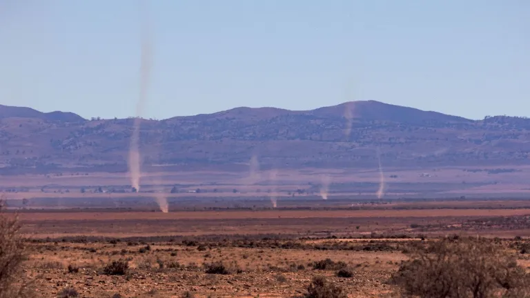 Desert dust devils featured in the 2026 Australian Weather Calendar