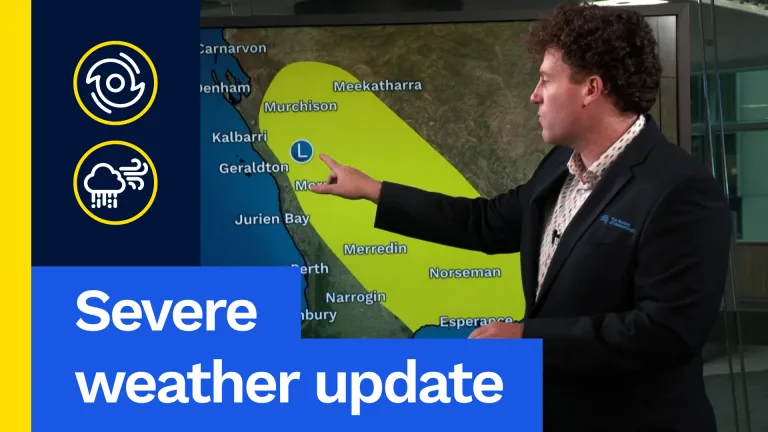 Severe weather update: Ex-TC Narelle brings rain and wind to WA today