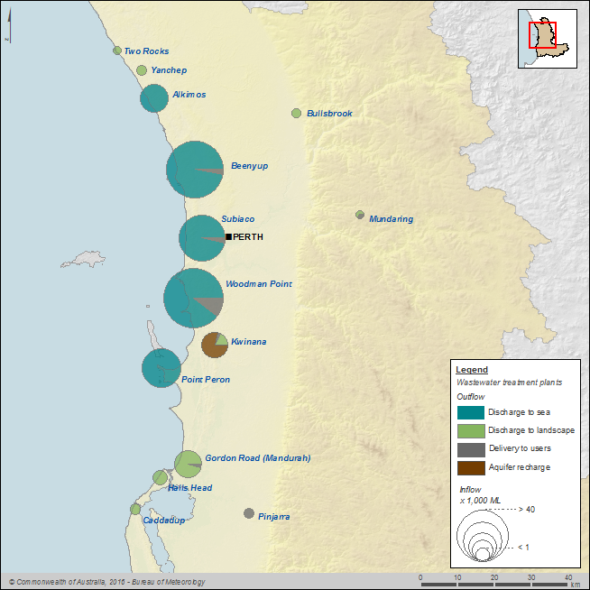 Figure N11  Map of wastewater inflows and outflows at each wastewater treatment plant