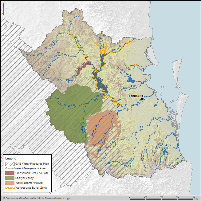 Figure C10 The groundwater management areas in the South East Queensland region