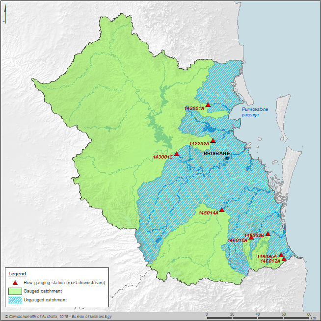 Figure N14 Gauging stations used to calculate runoff