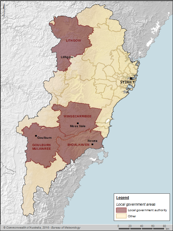 Figure C10 Boundaries of the local councils contributed to the 2015 Account within the Sydney region