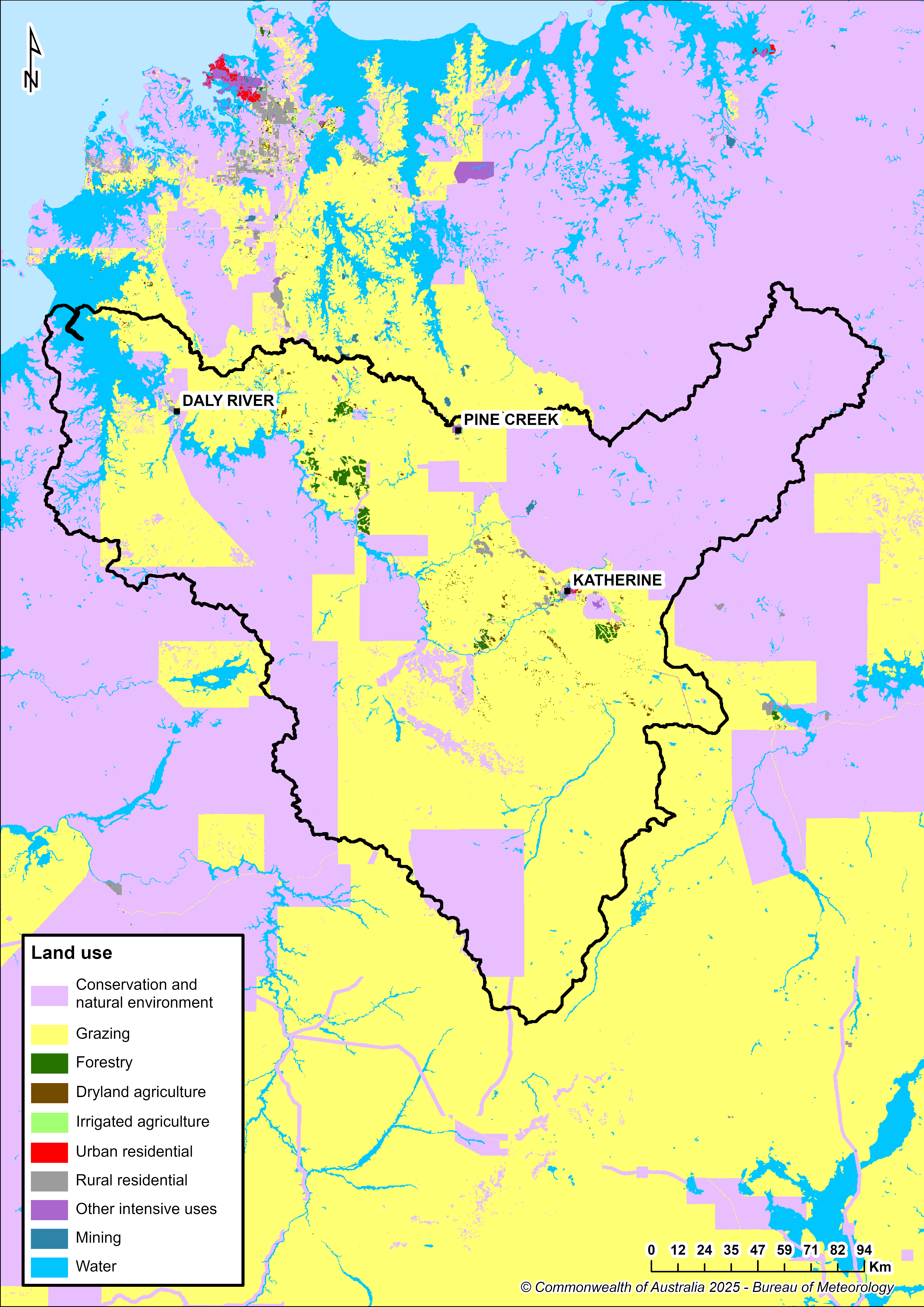 Map of land uses in the Daly region.
