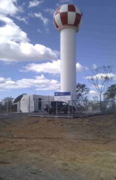 Photo of Hervey Range radar tower installation