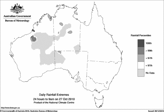 Australian daily rainfall extreme area maps