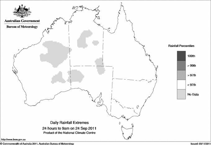 Australian daily rainfall extreme area maps