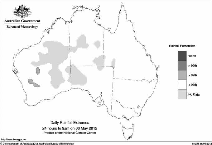 Australian daily rainfall extreme area maps