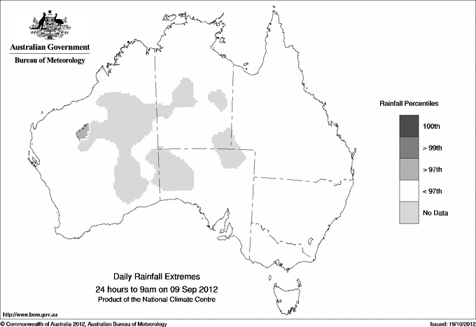 Australian daily rainfall extreme area maps