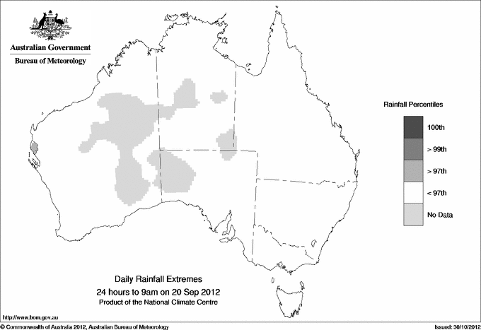 Australian daily rainfall extreme area maps