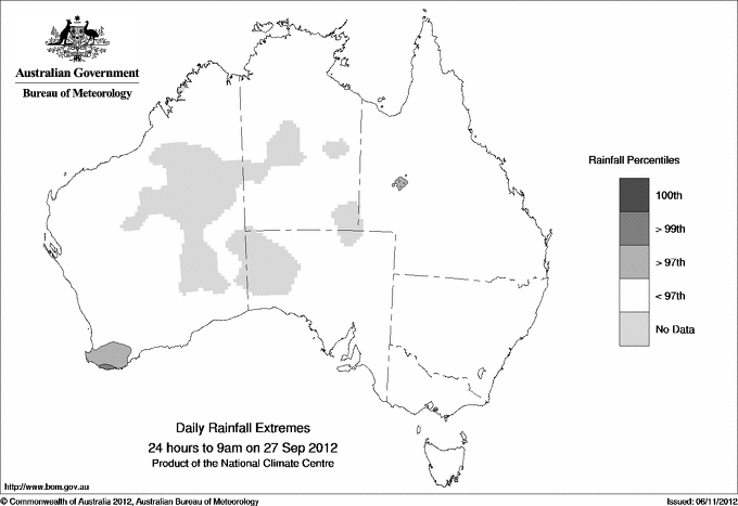 Australian daily rainfall extreme area maps