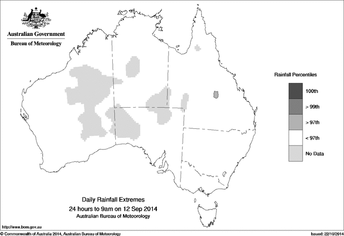 Australian daily rainfall extreme area maps