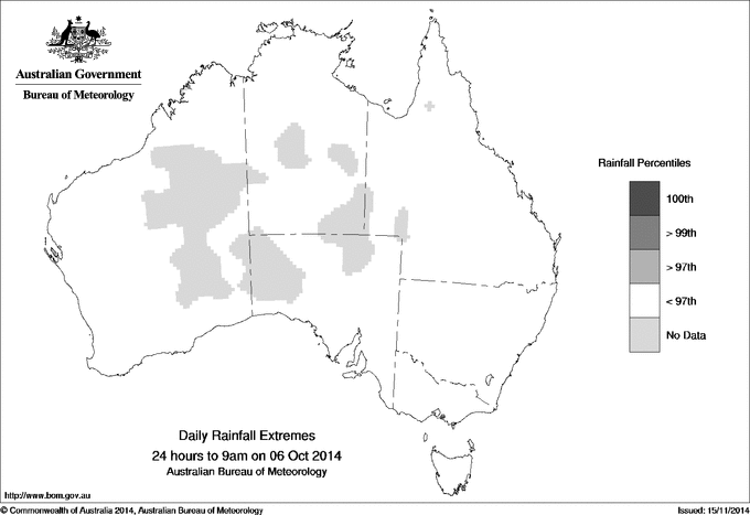 Australian daily rainfall extreme area maps