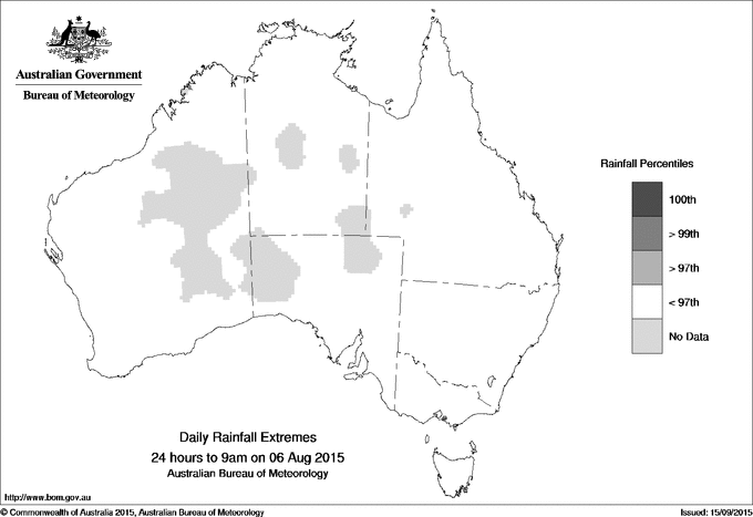 Australian daily rainfall extreme area maps
