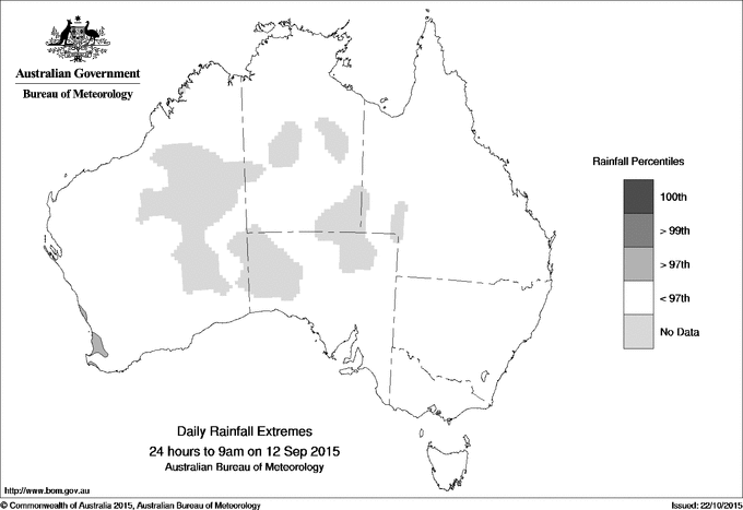 Australian daily rainfall extreme area maps