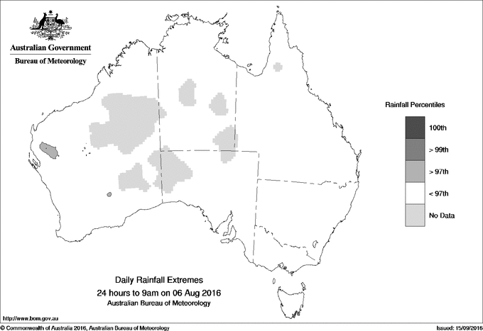 Australian daily rainfall extreme area maps