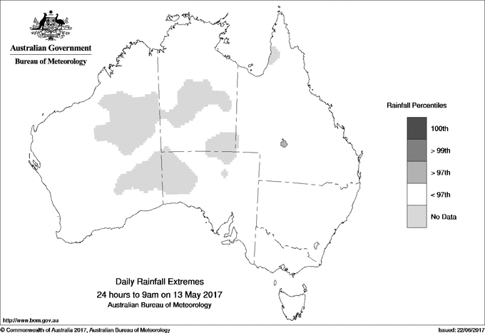 Australian daily rainfall extreme area maps