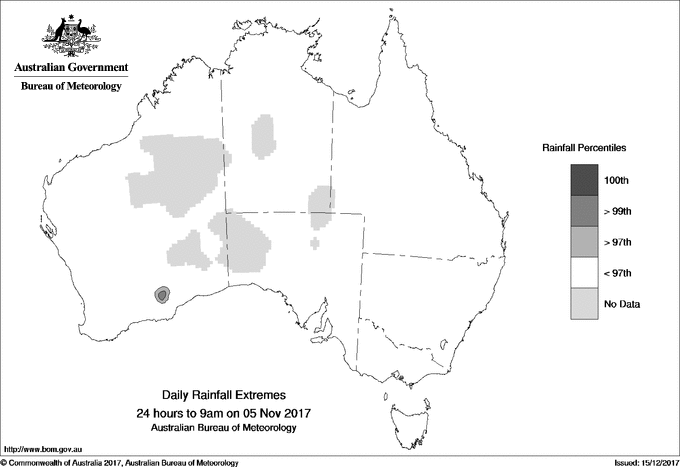 Australian daily rainfall extreme area maps