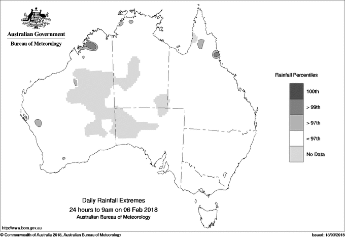 Australian daily rainfall extreme area maps