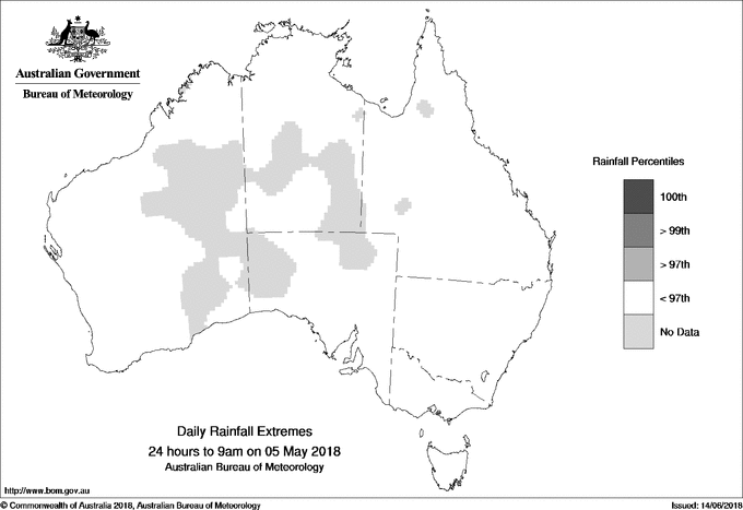 Australian daily rainfall extreme area maps