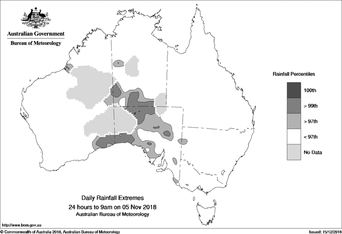 Australian daily rainfall extreme area maps
