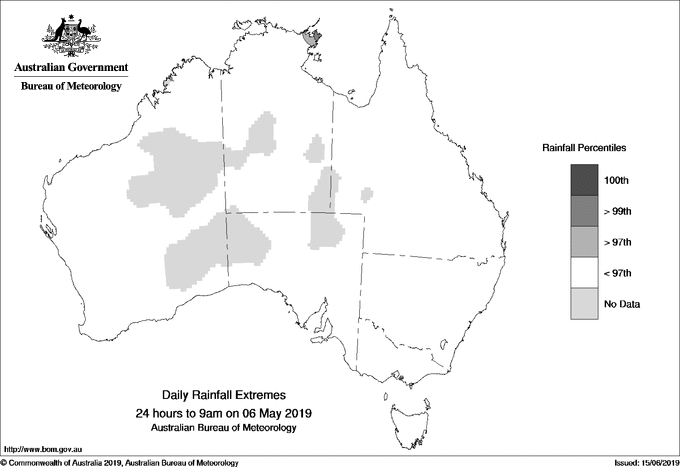 Australian daily rainfall extreme area maps