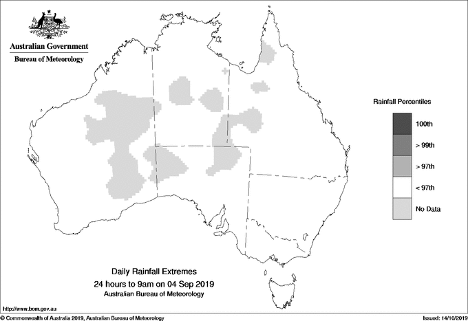 Australian daily rainfall extreme area maps