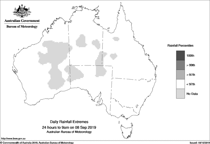Australian daily rainfall extreme area maps