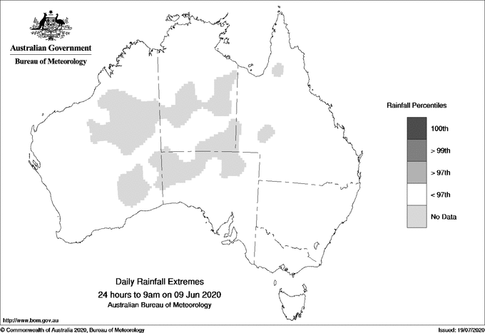 Australian daily rainfall extreme area maps
